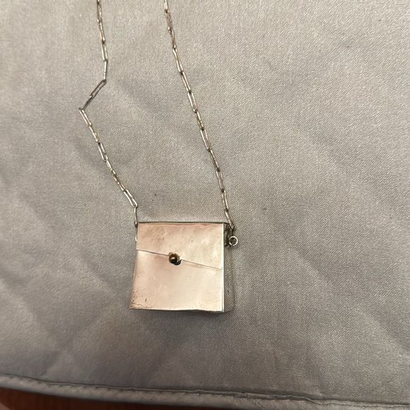 Anne Harvey Sterling Silver Purse Necklace.  34” sterling chain. Vintage - Picture 11 of 13